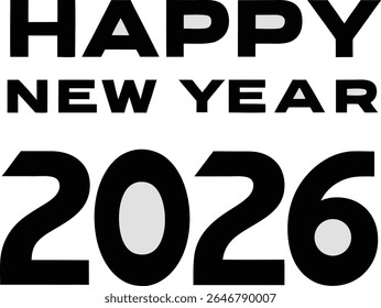 happy new year 2026 flat design on white backgrounD