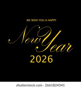 Feliz Ano Novo 2026 Plano de fundo preto design