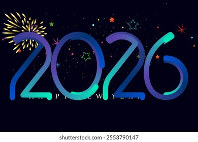 happy new year 2026, gradient color happy new year 2026