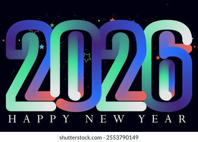 happy new year 2026, gradient color happy new year 2026