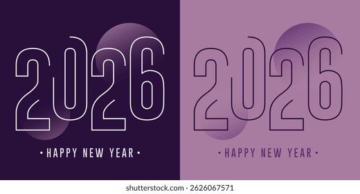 Happy new year 2026 . Greeting design with number of year. Vector illustration for greeting card, invitation, calendar, etc