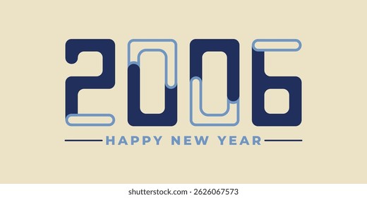 Happy new year 2026 . Greeting design with number of year. Vector illustration for greeting card, invitation, calendar, etc