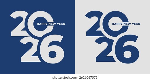 Happy new year 2026 . Greeting design with number of year. Vector illustration for greeting card, invitation, calendar, etc
