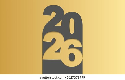 Happy New Year 2026 greeting card design template.