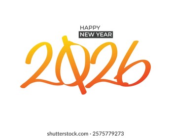 Happy new year 2026 icon, new year design element