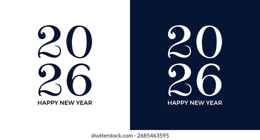 Feliz Año Nuevo 2026 Logo Diseño de Vector con concepto creativo