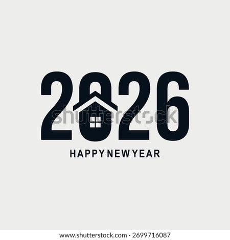 Happy New Year 2026 Logo – Festive Holiday Greeting Vector (EPS 10)