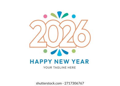 Frohes neues Jahr 2026 logtype Template Design