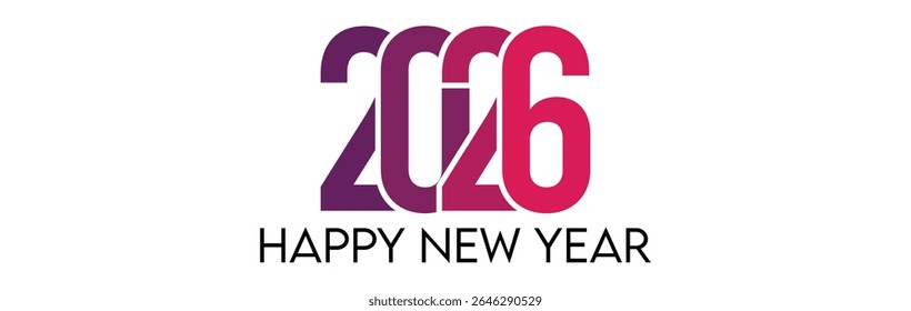 Happy New Year 2026 minimal flat vector