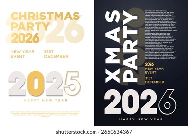 Happy New Year 2026. With a modern, colorful theme. Premium design for 2026 new year poster, calendar and banner.