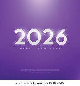 Happy New Year 2026 Post and Greeting Card Design. Modern New Year Card with 2026 Text Vector Illustration