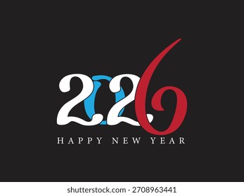 Happy New Year 2026 String Lights Vector Typography. Glowing Outline Numbers with Festive LED Dots for Winter Holiday Decoration, Minimalist Banner, and Cozy Invitation.