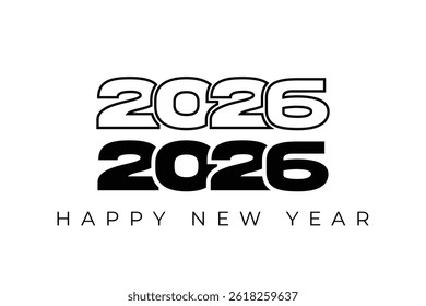 happy new year 2026 text design