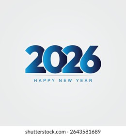 Happy New Year 2026 text design. Cover of business diary for 2026 with wishes. Brochure design template, card, banner.