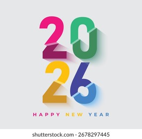 Feliz Ano Novo 2026 design de texto.