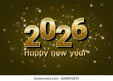 Frohes neues Jahr 2026 Textdesign. Vektorgrafik.