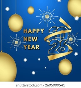 Happy New Year 2026 text design. Vector illustration.