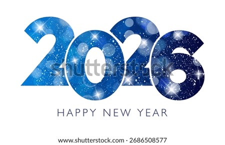Happy New Year 2026 text design. Vector illustration.