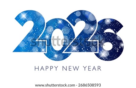 Happy New Year 2026 text design. Vector illustration.