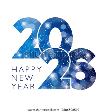 Happy New Year 2026 text design. Vector illustration.