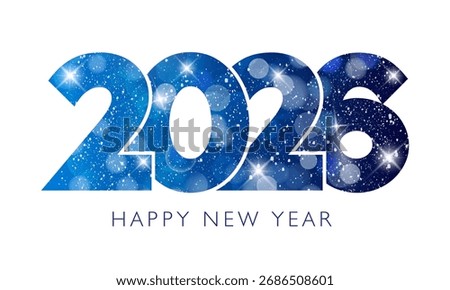 Happy New Year 2026 text design. Vector illustration.