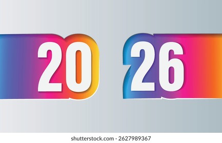 Happy new year 2026. Vector background. Brochure or calendar cover design template.