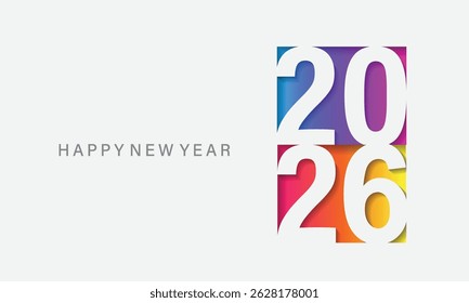 Happy new year 2026. Vector background. Brochure or calendar cover design template.