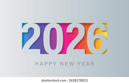 Happy new year 2026. Vector background. Brochure or calendar cover design template.