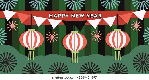 Feliz Año Nuevo 2026 Fondo de Anuncio de Vector con fuegos artificiales dorados, confeti espumoso, luces de celebración festiva, elegante diseño de póster de Festiva