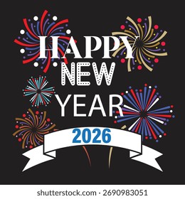 Happy new year 2026 vector