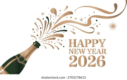 Feliz año Nuevo 2026 Arte vectorial e ilustración.