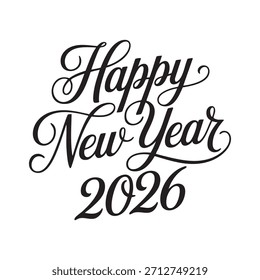 Frohes neues Jahr 2026 Vektorgrafik Typografie Design 