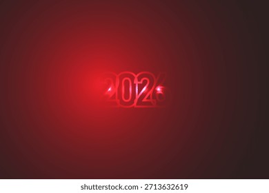 Frohes Neues Jahr 2026 Vektorgrafik mit funkelnden und goldenen Zahlen auf rotem Hintergrund