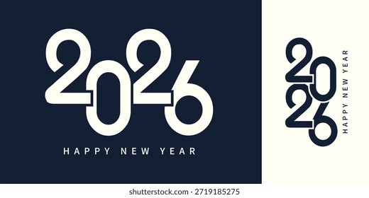 Feliz año Nuevo 2026 diseño de Vector con una Plantilla de logotipo de moda, única y moderna