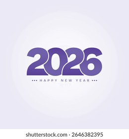 Happy New Year 2026 Wishes Purple Celebration Background Design