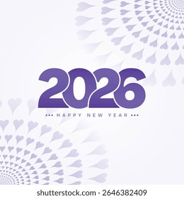 Happy New Year 2026 Wishes Purple Celebration Floral Background Design