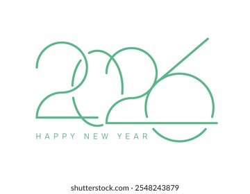 Happy new year 2026.Design for calendar, cover, card and media post.2026 new year logo