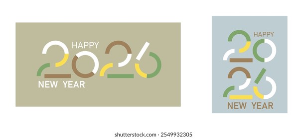  Happy new year 2026.Design for calendar, cover, card and media post.2026 new year logo
