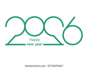 Happy new year 2026.Design for calendar, cover, card and media post.2026 new year logo.