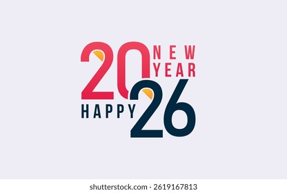 Happy new year 2026.Design for calendar, cover, card and media post.2026 new year logo. 2026 number logo
