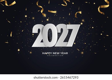 happy new year 2027 celebration background with golden background