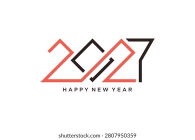 Happy new year 2027 text design vector illustration. New year celebration concept