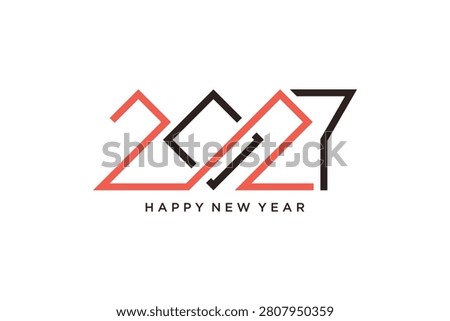 Happy new year 2027 text design vector illustration. New year celebration concept