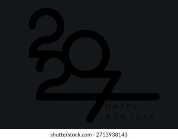 Feliz año Nuevo 2027. ilustración de vacaciones de Vector 2027. Decoración para el cartel del acontecimiento del festival, diseño de la cubierta.