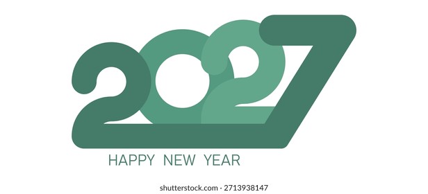 Feliz año Nuevo 2027. ilustración de vacaciones de Vector 2027. Decoración para el cartel del acontecimiento del festival, diseño de la cubierta.
