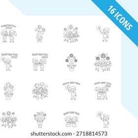 Happy New Year 2027 vector illustration in a clean and modern graphic design style. Fully editable and scalable EPS vector suitable for branding, marketing, social media, websites, posters, banners, greeting cards and commercial design projects.