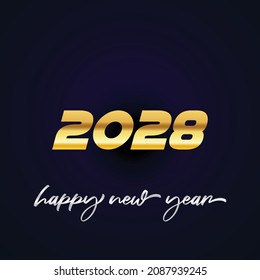 happy new year 2028 vector template. Design for banner greeting cards or print