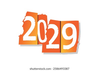Happy New Year 2029 Three Dimensional Design Template