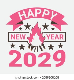 Happy New Year 2029 T-shirt Design