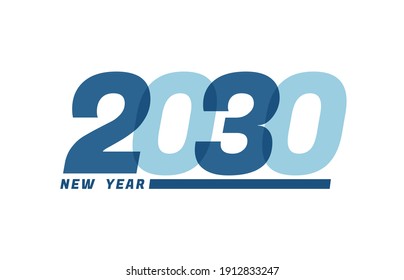 Feliz Año Nuevo 2030. Feliz Año Nuevo 2030 diseño de texto para diseño de folleto, tarjeta, banner